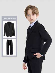 Conjunto de terno cavalheiro 2 peças Tween Boy, uniforme escolar casual para crianças mais velhas, ocasião formal
