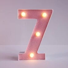 1pc Shiny Pink LED Letter Light, English Alphabet & Number Night Light, Battery Powered, Warm Glow, For Home Decor, Wall Decor, Kitchen Decor, Game Room Decor, Party Decor, Birthday Party, Outdoor Decor, Wedding Decor, Bedroom, Study, Graduation Party, Camping Decor