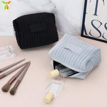 1pc Large Capacity Velvet Makeup Bag, 4-Colors Available, Portable Skincare Cosmetics Storage Organizer Makeup Organizer Makeup Storage Bag Mini Pouch Travel Small Makeup Case Accessories Make Up Holder Brush Bag Make Up Container Cosmetic Bag Travel Essentials Ladies Accessories Travelling Stuff Makeup Bags Makeup Pouch Make Up Pouch