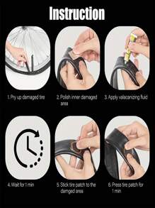 Bike Tire Repair Kit - Bicycle Inner Tube Puncture Patch Kits With 32pcs Vulcanizing Patches Metal Rasp For Motorcycle BMX Cycling MTB Road Mountain Bicycle - Multicolor - View 4