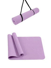 女士防滑纹理瑜伽垫，厚 6 毫米或 8 毫米，配有背带，瑜伽普拉提体操 TPE 健身垫（183 X 61 厘米） - 多色 - 查看 4