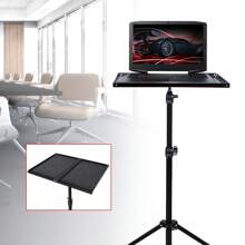 Soporte para trípode para proyector de computadora portátil Soporte de piso universal para computadora portátil Soporte de soporte para equipo de DJ para computadora plegable grande ajustable de 69-190 cm, perfecto para escenario o estudio con bolsa de viaje portátil - Negro - Ver 2