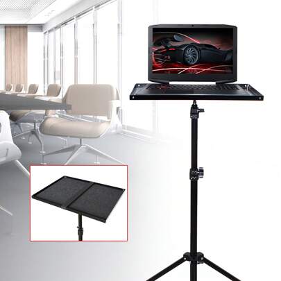 Laptop Projector Tripod Stand Universal Laptop Floor Stand Adjustable Large 69-190cm Foldable Computer DJ Equipment Holder Mount, Perfect For Stage Or Studio With Portable Travel Bag