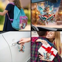 1PC Cổ Tích Giáng Sinh, Động Vật Giáng Sinh, Trang Trí Tiệc Lễ Hội Xe Giáng Sinh, Dấu Hiệu Mảng Bám Cây Trong Vườn Nhà, Mặt Dây Móc Chìa Khóa Ba Lô - Nhiều màu - Xem 4