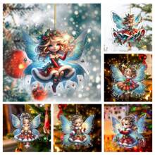 1PC Cổ Tích Giáng Sinh, Động Vật Giáng Sinh, Trang Trí Tiệc Lễ Hội Xe Giáng Sinh, Dấu Hiệu Mảng Bám Cây Trong Vườn Nhà, Mặt Dây Móc Chìa Khóa Ba Lô - Nhiều màu - Xem 3