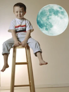 1 件直径 20 厘米多彩月光夜光墙贴，儿童房创意装饰 - 彩色 - 查看 7