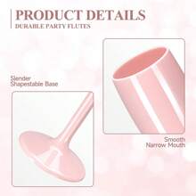 Copas de champán de acrílico reutilizables, copas de vino de plástico irrompibles para bodas, despedidas de soltera, regalos para la futura novia [Vasos reutilizables] - Rosa - Ver 3
