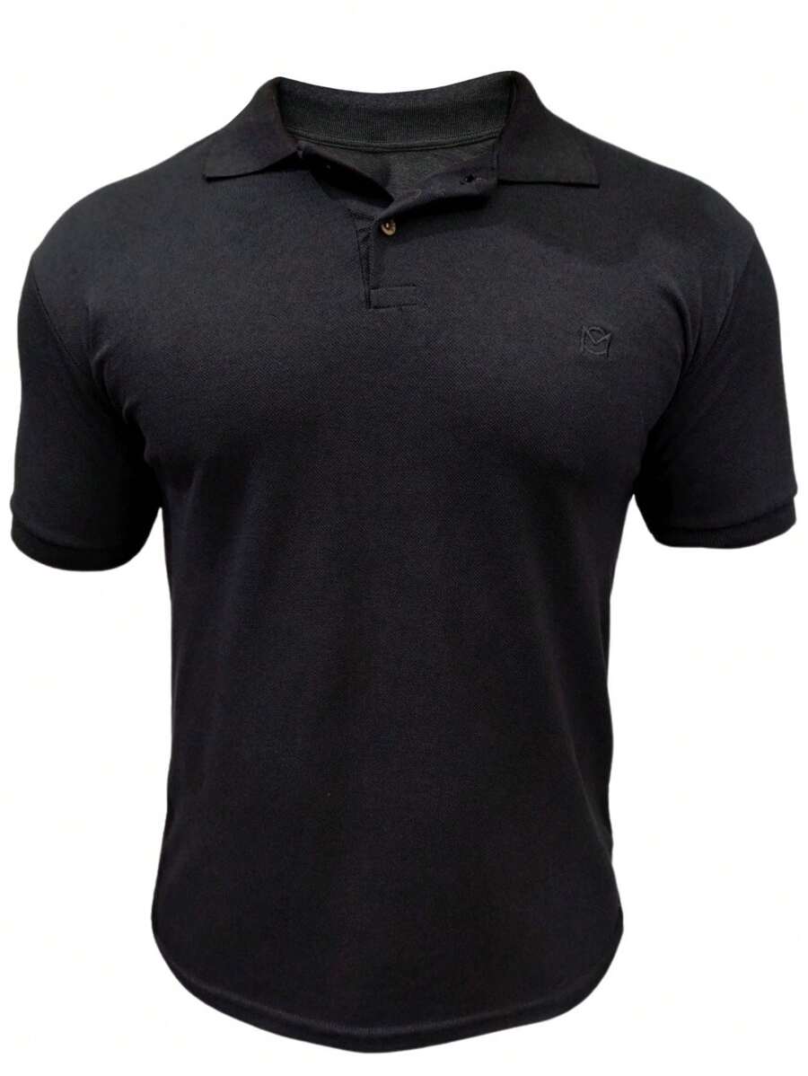 Men's Basic Father's Day Polo Shirt - 黑色 - 查看 1