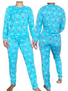 Kit 03 Women's Winter Pajamas Printed Suede - Nhiều màu - Xem 2