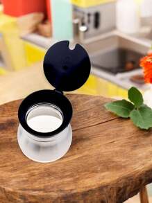 不锈钢和玻璃糖罐带勺豪华系列糖罐带桌盖实用多功能厨房咖啡和茶 - 不銹鋼 不銹鋼和玻璃 - 蓋子和勺子 - 查看 9