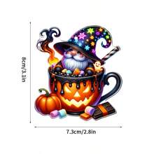 1 Ornamento festivo de fiesta, cartel de pared para el hogar y jardín, llavero colgante para mochila, Casa de dulces, Chocolate caliente, Fantasma