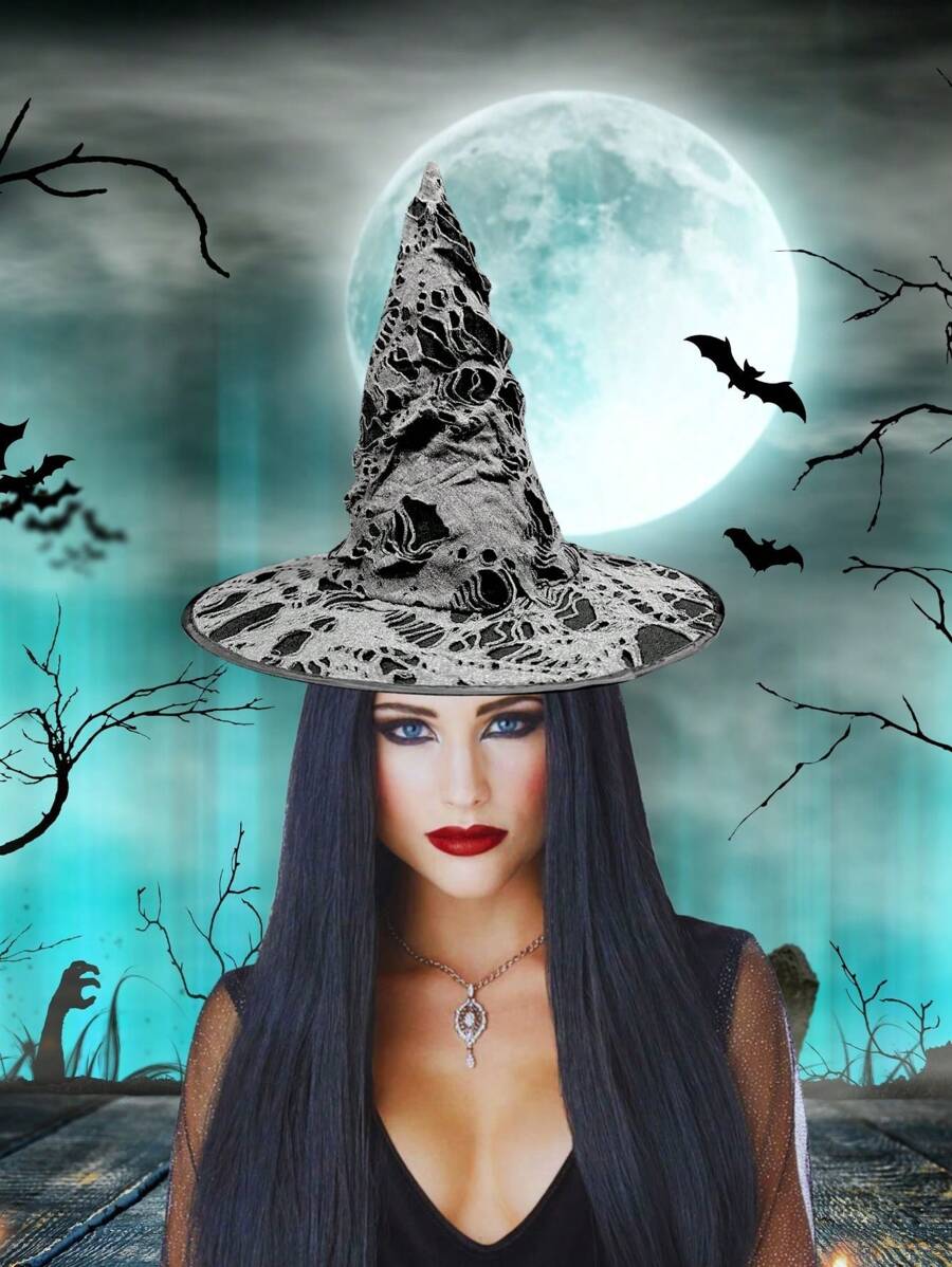 Hat Halloween Costume Party Adults Children Accessories Carnival Holographic Luxury - 刮傷 - 查看 1