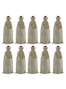 10 Pcs Burlap Wine Bag Gift Bottle Bag, DIY Wine Bottle Gift Bag, Reusable Christmas, Wedding, Birthday, Party Decoration Bottle Cap, Safety Bottle Cap, Travel Car Cruise Protection, Luggage Protection Bag,Christmas Gifts,Merry Christmas