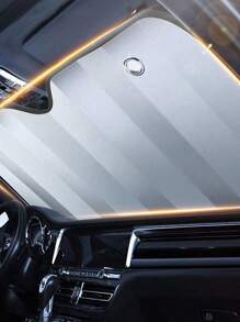 1pc Car Windshield Sun Shade, Colorful Sunshade For Car Front Window Sun Protection, Windshield Sunshade Folding Front Window Sun Shade, Foldable Reflective Sun Visor Prime Of Day Book - Multicolor - View 3