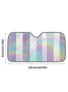 1pc Car Windshield Sun Shade, Colorful Sunshade For Car Front Window Sun Protection, Windshield Sunshade Folding Front Window Sun Shade, Foldable Reflective Sun Visor Prime Of Day Book - Multicolor - View 7