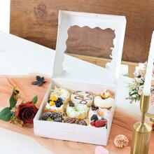 Tomnk 26/52 件带窗口的馅饼盒 9x9x2.5 面包盒 白色饼干盒 情人节派、糕点、甜甜圈和松饼礼盒、圣诞派对圣诞装饰 圣诞装饰品 圣诞礼物 情人节 - 彩色 - 查看 8