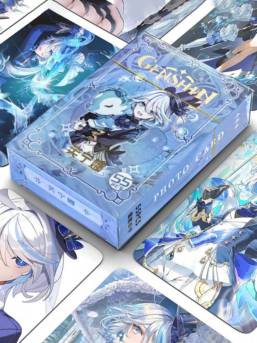 50/55pcs Anime Holographic Card, Otaku Game Merchandise, Character Postcard Collection
