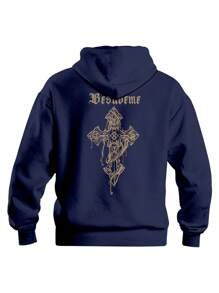 Cold Blouse Moletom Cross Style Cotton Flannel - Màu xanh hải quân - Xem 1