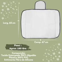 Portable Foldable Waterproof Diaper Changing Pad With Pocket 100% Cotton - Pink Giraffe - View 3