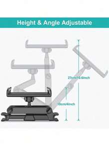 1PC Car Tablet Holder, Headrest Tablet Mount Headrest Stand Cradle, Car Headrest Tablet Holder, Car Headrest Mount, Tablet Headrest Holder, Adjustable Tablet Car Mount For Back Seat, Car Back Seat Headrest Tablet Mount Stand For Kids, Road Trip Essentials, Stand Cradle Compatible With Devices Such As IPad Pro Air Mini, Galaxy Tabs, Other 4.7-10.5" Cellphones And Tablets - Black - Black - View 3