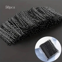 100pcs/Pack 5cm Black Metal Hair Clip, Simple Hair Barrette, Women Wave Hair Grips, Bobby Hair Pins For Girls, Hair Styling Accessories Casual Hair Clips Claw Clips Hair Barrettes, School Stuff, Hair Accessories, Head Accessories - Black - View 17