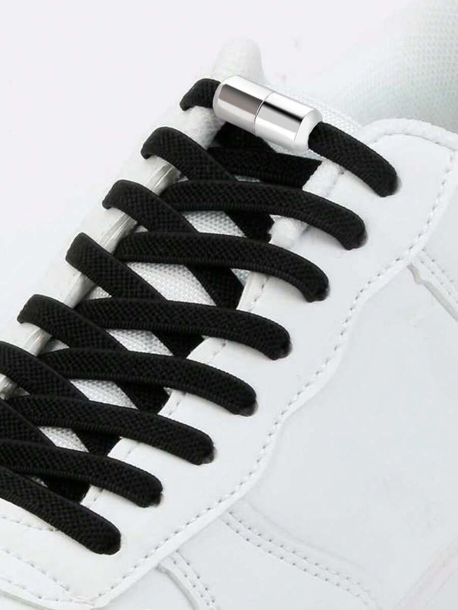 弹性免系带鞋带半圆形鞋带适用于儿童和成人运动鞋鞋带快速松紧金属锁鞋带鞋带