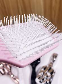 1pc Medium Size Square Plastic Hair Brush With Wave Design Air Cushion, Volumizing Hair Styling Brush For Women, Hair Brush, Comb, Hair Tools, Hair Products And Accessories For Barber Salon Beauty Travel Essentials, Back To School, Travel Holiday Essentials, Hair Accessories For Women, Brush, Hair Brushes, Hair Brush, Detangling Brush, Ball Brush, Mini Hair Brush, Hair Brush Set, Wooden Comb, Hair Brush, Mini Hair Brush, Detangling Brush, Hair Brushes, Curly Hair Brush, Hairdressing Equipment,Travel Essentials,Hairstyle,Hairdressing,Hair Brush,Slick Back Brush,Styling Brush,Curly Hair Brush,Edge Brush,Hair Comb,Brush Hair,Hair Brush Set,Comb Hair,Comb For Curls,Detangling Brush,Hair Brush For Women,Hair,Travel,Hair Products,Hair Tools,Hair Stuff,Barber,Barber Accessories,Barbershop,Hairdressing Equipment - Multicolor - View 3