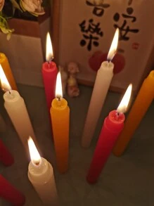 10pcs Long-Stemmed Common Household Lighting Candles, Smokeless And Odorless, White & Red Emergency Cylindrical Candles For Creating Atmosphere And Decoration - Ideal Choice For Bars And Western Restaurants. Romantic Dinner Candles Suitable For Weddings, Birthday Parties, And Power Outages As Home Decorations.Halloween,Spooky,Autumn,Festival,Holiday Christmas,Winter,Holiday,Festival,Room Decor,Gifts - Multicolor - View 5