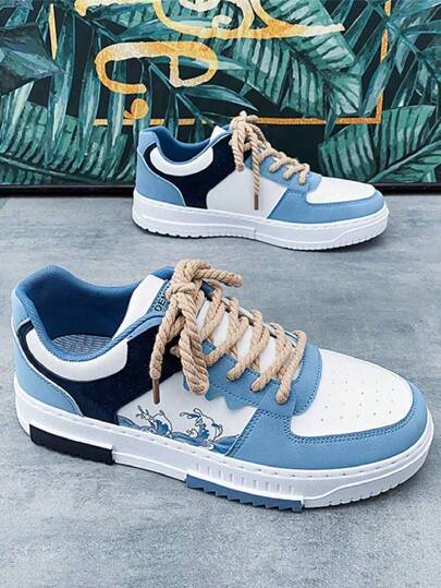 Hombres Zapatillas deportivas transpirable con estampado de letra con cordón delantero correr deportivo,Zapatillas deportivas de hombres atlético con contrastando colores con delantero con cordón con encaje diseñode hombres Zapatos deportivos anti deslizante casual Zapatos con patrón de letra patinaje sobre hielo Zapatos con con cordón,zapatos deportivos casuales con cordones, Zapatos transpirables de malla de punto ligero con,Zapatos casuales retro de moda para hombre con color contrastante Patchwork Skateboard Sneaker