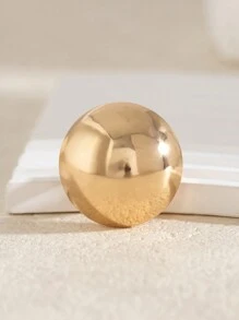 1pc Exaggerated Minimalist Metal Circular Mushroom Design Open Ring, Decorative Jewelry For Women