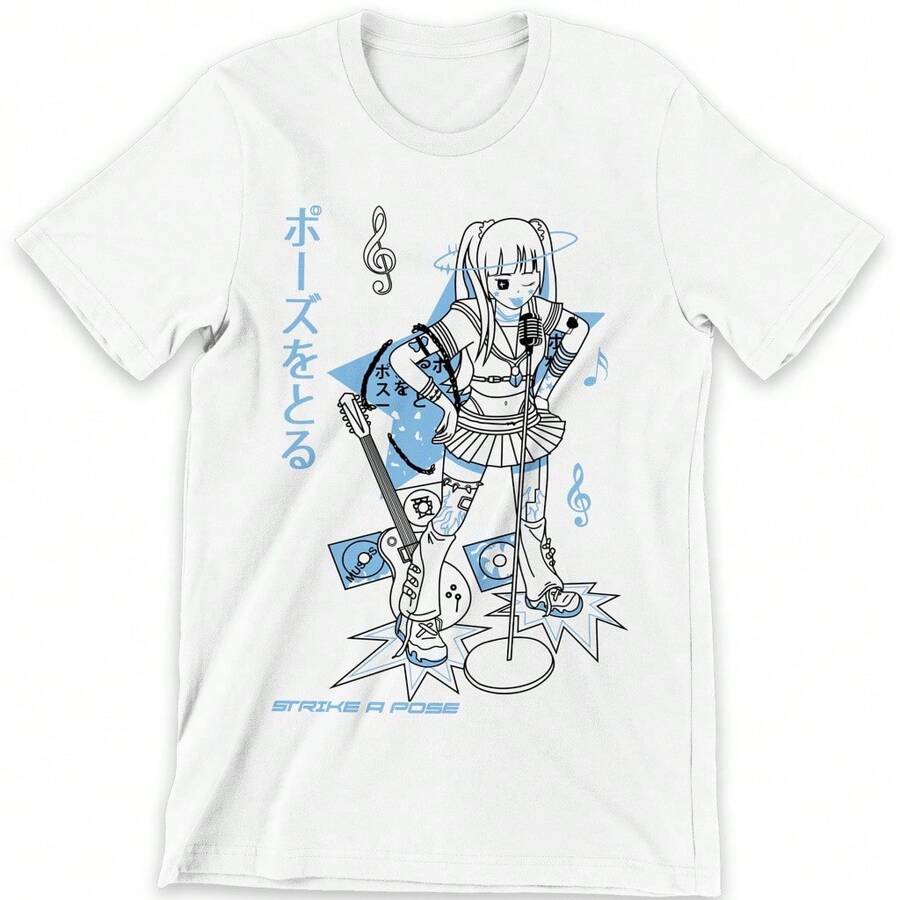 Sweet Punk Unisex 100% Cotton T-Shirt New Arrival Shipping In Various Colors!! PLUS SIZE - trắng - Xem 1