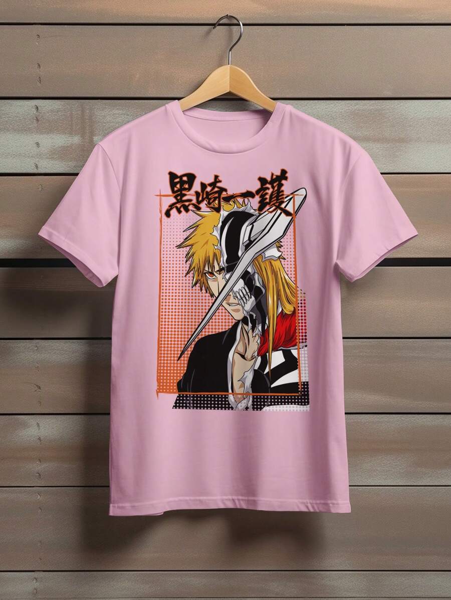Bleach Ichigo Zanpakutou Anime Shirt Ref 1271 FLUXOGEEK - 淺粉色 - 查看 1
