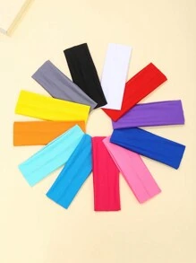 12pcs Simple Hair Band Casual Gym Headband Turban Headband Sweatband, School Stuff, College, Headbands Fall Winter Hair Accessories For Women For Vacation Outfits Woman Elegant Scarf Women Bandanas Soft Headwrap - Multicolor - View 19