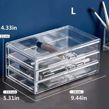 1pc Transparent Makeup Storage Box With 1/2/3 Layers For Cosmetic, Drawer Organizer For Bedroom Dresser - Multicolor - View 10