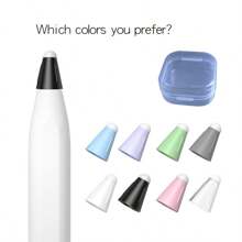 Compatible With Apple Pencil Tips Cover, Silicone Fiber Nibs Case, Writing Noiseless Non-Slip Silicone Fiber Nib Cap Case Compatible With Apple Pencil 2 Generation And 1st Gen (Mix)