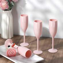 Copas de champán de acrílico reutilizables, copas de vino de plástico irrompibles para bodas, despedidas de soltera, regalos para la futura novia [Vasos reutilizables] - Rosa - Ver 6