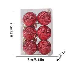 6 mặt dây chuyền trang trí Giáng sinh, mặt dây chuyền trang trí cây thông Noel, dùng để trang trí nhà ngày lễ cây thông Noel, Giáng sinh/đồ trang trí Giáng sinh - Nhiều màu - Xem 6