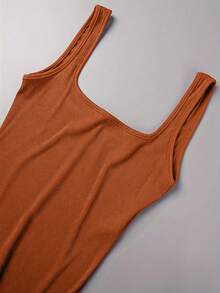 Ribbed Fabric Bodysuit, Can Be Worn As Innerwear Or Outerwear, Women's Spring/Summer Sportswear Set