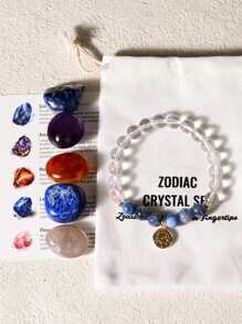 12 件不对称抛光宝石十二生肖标志饰品，水晶矿物圣诞礼品套装 - 十二星座 - 查看 18
