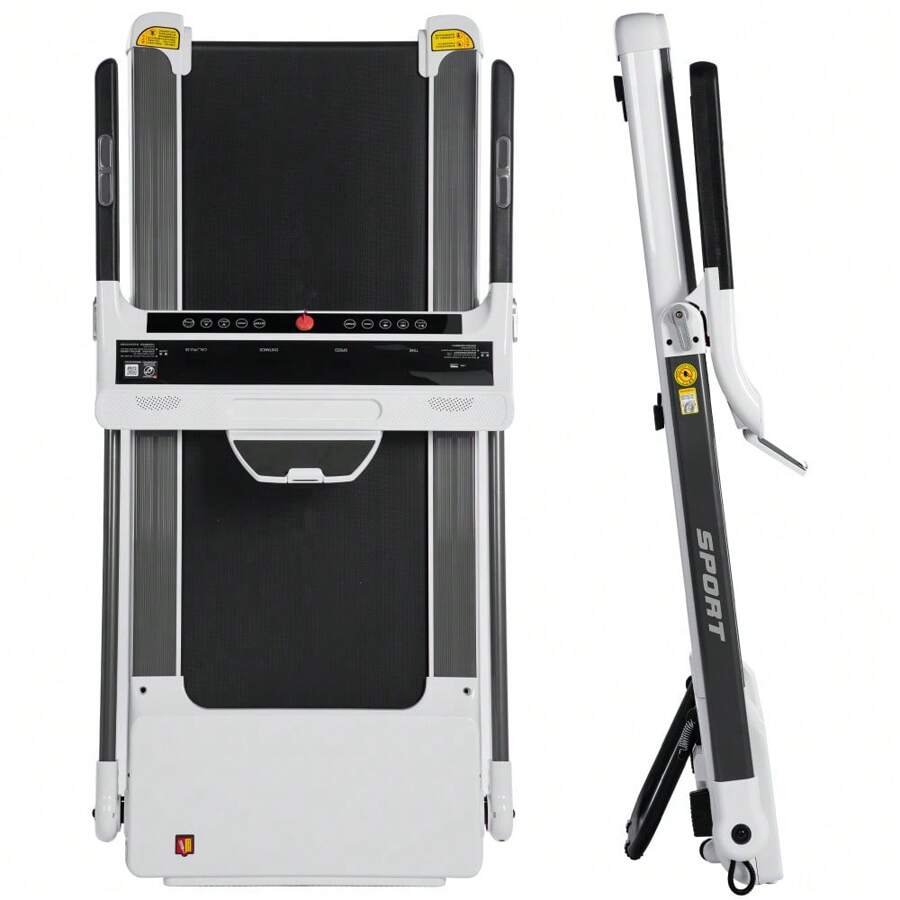 Cinta de correr compacta y portátil; Eléctrica motorizada de 3,5 HP; 14 km/h; Máquina de correr motorizada media de 330 libras; Plegable para gimnasio en casa, fitness, entrenamiento, trote y caminata; Altavoz Bluetooth APP FITIME - Tipo de Enchufe B USA (110-127V) - Ver 1
