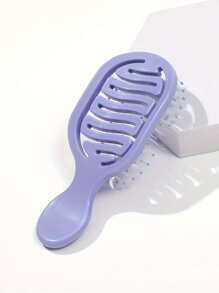 1 pieza Mini peine de diseño de riel, Cepillo de pelo hueco portátil y compacto, Peine de plástico para uso en húmedo y seco, Uso diario al aire libre y de viaje, Cepillo de pelo, Peine, Herramientas para el cabello, Productos y accesorios para el cabello para barbería, salón de belleza, artículos esenciales de viaje