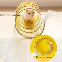 1pc Foldable S-Shaped Cat Tunnel Toy With Spring, Mouse Tunnel With Ball And Crinkle Sound, Interactive Outdoor Cat Toy - Multicolor - View 14