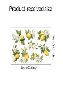 一套新鲜柠檬绿叶装饰墙贴厨房冰箱卧室橱柜家居贴花可移除 PVC 自粘艺术贴纸、贴纸、墙贴花、家居装饰乙烯基贴花、春季装饰品让您的家焕然一新、拉玛装饰贴纸 - 彩色 - 查看 7