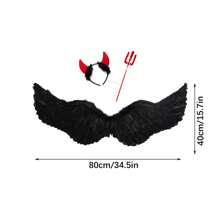 Halloween Devil Angel Wings Holiday Party S/L Adult Dress Up 1PC - Multicolor - View 10