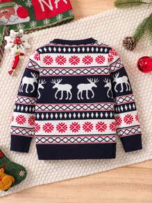 Jersey de punto navideño para niños - Azul Marino - Ver 7