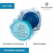 Creamy Eyeshadow And Eyeliner Ana Hickmann Fast Glam Potinhos Mágicos - 藍色閃光 - C399 - 查看 1