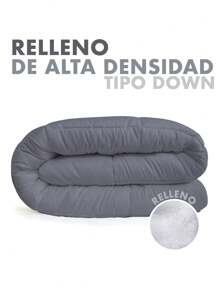 Edredón Duvet Matrimonial Dos Vistas Suave Acolchonado - Gris - Ver 3