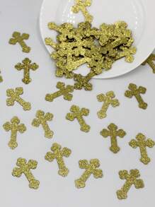 50pcs Gold Glitter Baby Shower, Christening, Baptism, Thanksgiving Party Table Confetti Decor,Christmas