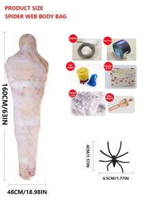 46 pièces Décorations d'extérieur pour Halloween, accessoires de costume, effrayants, pour la fête d'Halloween