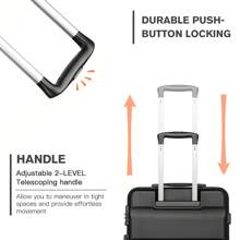 Ideal For Men And Women Lightweight ABS Hard Shell Check-In Luggage With TSA Lock And 4 Spinner Wheels Perfect For Travel, Business Trips, And Vacations (24" Medium & 28" Large) - màu đen - Xem 7